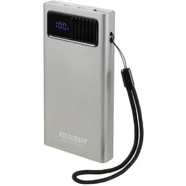 VOLTCRAFT PB PD20WLCD-10000 Powerbank 10000 mAh Fast Charge, USB PD 2.0 LiPo Grau (metallic) Statusanzeige