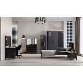 JVmoebel Kleiderschrank 211 x 105 x 130 cm Grau