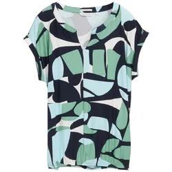 TOM TAILOR Damen T-Shirt mit Muster, grün, Gemustert, Gr. L