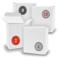 Adventskalender zum Füllen 24x Quader WEISS + Sticker V07 Z03 - Weiß