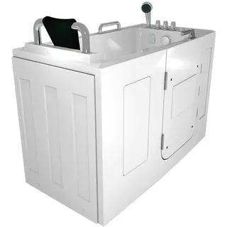 AcquaVapore Sitzwanne Whirlpool Badewanne mit Tür S07WP-TH-C-L 140x76cm