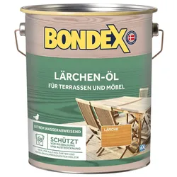 BONDEX Gartenholz Lärchen-Öl, Wasser-stop Abperleffekt, Wetterschutz, UV-Schutz 4 l