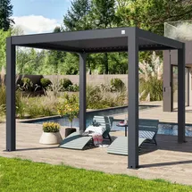 primeyard Pergola in Anthrazit; mit Lamellendach in Anthrazit - (400125)
