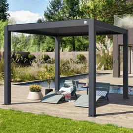 primeyard Pergola in Anthrazit; mit Lamellendach in Anthrazit - (400125)