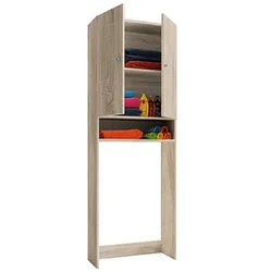 VCM my bath Waschmaschinenschrank Lona, 913841 sonoma-eiche 1 Fachboden 64,0 x 27,0 x 182,0 cm