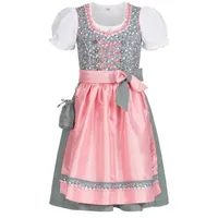 Nübler Dirndl Mädchen Dirndl im traditionellen Stil Kinder Trachten, Blau (Dirndl Set NICKY, 3-tlg., Dirndl Kleid mit Bluse und Schürze) Kinder Tracht im bayerischen Stil - Trachtenmode Kinder blau 92