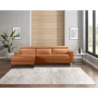 Ecksofa PLACES OF STYLE "Lund, L-Form, 261cm" Sofas Gr. B/H/T: 261cm x 97cm x 179cm, Echtleder-Kunstleder, Recamiere links, manuelle Relaxfunktion auf Seite gegenüber der Recamiere, braun (cognac) mit man. o. elektr. Relaxfunktion und USB Kopfteilverstellg