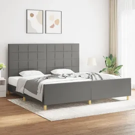 vidaXL Bettgestell 200 x 200 cm Dunkelgrau