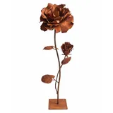 Terma Rost 3D Rose XXL 120 cm Höhe Rostblume Gartendeko rost Gartenfigur groß Metallfigur Garten Schild Dekostecker Rostgartendeko rostdeko Gartendeko Metall deko Metallstecker Edelrost