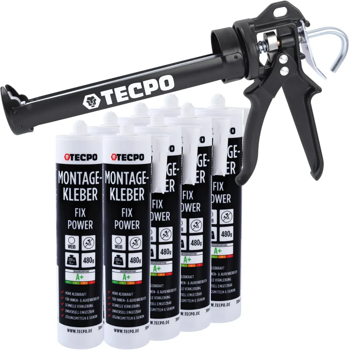 8x TECPO Universal Montagekleber Ultra FIX Power Baukleber 480g...