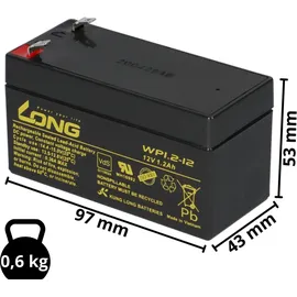 KungLong Bleiakku passend zu Exide S312/1.2S 12V 1,2Ah