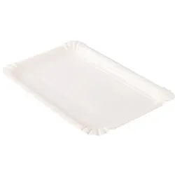 500x Pappteller, weiß, rechteckig, 13x20cm
