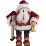 KWO Räuchermann Weihnachtsmann auf Skier 20 cm mehrfarbig