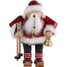KWO Räuchermann Weihnachtsmann auf Skier 20 cm mehrfarbig