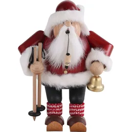 KWO Räuchermann Weihnachtsmann auf Skier 20 cm mehrfarbig