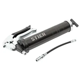 Stier Einhand-Fettpresse mit Nylonschlauch, Arbeitsdruck 410 bar
