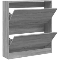 VidaXL Schuhschrank Grau Sonoma 80x21x87,5 cm Holzwerkstoff