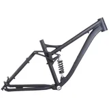 QUYCOIU 26-Zoll-Mountainbike-Rahmen Federungsrahmen Aus Aluminiumlegierung Softtail-Federungsrahmen Scheibenbremsen Innenbreite 135 Mm Tretlager 68 X 34Mm(Black-b)