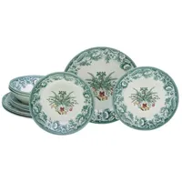 CreaTable Geschirr-Set CreaTable Serie Weihnachten Grün, Tellerset, 12-teilig, Qualitätsproduktion