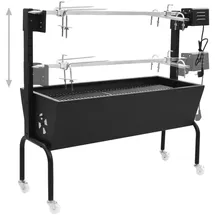 vidaXL BBQ Rotisserie Edelstahl schwarz