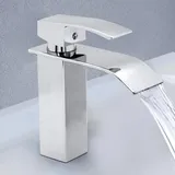 Randaco - swanew Waschbecken Wasserhahn, Wasserfall Wasserhahn für Badezimmer, Einhebel mixer aus Messing, Wasserhahn Waschbecken mit schönem Design,