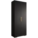 abiks möbel Drehtürenschrank INOVA 100 x 236,7 x 47 cm Schwarz/Gold