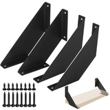 ChasBete Regalhalterung Schwarz Regalwinkel, Metall Regalträger & -stützen für Wandregale, 4er set, 20cm