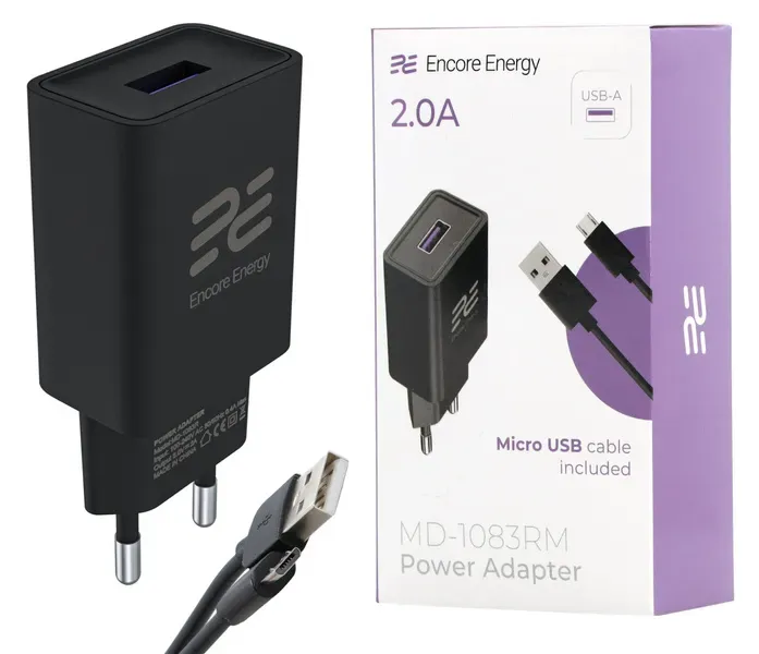 Neue Encore Energy USB-A 10W Netzladegerät + Micro-USB-Kabel universelles Ladegerät MD-1083RM