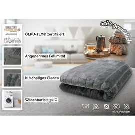 ZOLLNER Kuscheldecke,, grau Textil, 150x200 cm, Oeko-Tex® Standard 100, Wohntextilien, Decken, Kuscheldecken