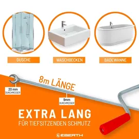 Eberth Rohrreinigungsspirale 8m Ø 9mm