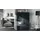Vladon Standvitrine Morena V2 91,5 x 136,5 x 37 cm Grau/Schwarz matt/Schwarz Hochglanz