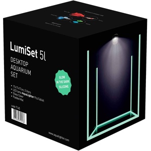 COLLAR AquaLighter LumiSet 5l - Nano-Aquarium mit Ultra-transparentem Glas mit leuchtenden Kanten - mit Abdeckscheibe, Unterlegmatte und LED-Beleuchtung