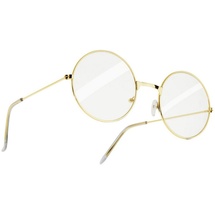 dressforfun Runde Retrobrille mit goldenem Rahmen, - gold - Gold