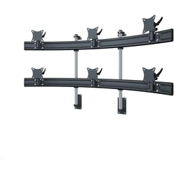 MonLines MWH225B Para 3+3 Monitor Wandhalterung bis 32 Zoll, schwarz