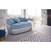 Big-Sofa INOSIGN "Aruba" Sofas Gr. B/H/T: 238cm x 79cm x 140cm, Microfaser-Feinstruktur, blau (azure / argent) grosszügiges, gemütliches Megasofa XXL