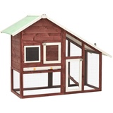 HOMIUSE Kaninchenstall Mokka und Weiß Tanne Massivholz Hasenstall Meerschweinchen Haus Hasen ZubehöR Meerschweinchen KäFig Hasenstall DraußEn Winterfest HasenkäFig Kaninchenhaus 140x63x120 cm