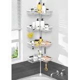 Kegii Teleskop Duschregal Chrom - Duschablage Ohne Bohren Ecke Teleskopregal Bad Shampoo Halterung für Dusche(Eckregal, Organizer Bad, Edelstahl)