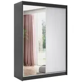 altdecor Kleiderschrank, Schwarz, Weiß, Holzwerkstoff, 150x215x61 cm Schlafzimmer, Kleiderschränke
