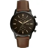 Fossil Townsman uhr für Herren, Chronographenwerk mit Edelstahl- oder Lederarmband, Hellbraun, 44MM