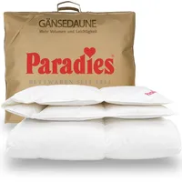 PARADIES Daunendecke 155x220 cm 840g - Gabi 90, Ganzjahresdecke mit 100% Baumwolle + RDS-zertifizierten Gänsedaunen/-Federn 90% Daunen + 10% Federn