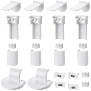 Klemmträger Plissee, Ohne Bohren Plissee Ersatzteile, Plissee Halterung Selbstklebend Klemmfix Halterung - für Fenster Plissees mit Vier Zugbändern(1 Sätz)