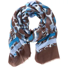 Betty Barclay Basic-Schal mit Animalprint in Blau/Braun | Gr.: onesize