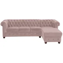 Home Affaire Chesterfield-Sofa HOME AFFAIRE "New Castle L-Form", rosa (flamingo), B:255cm H:72cm T:171cm, Sofas, hochwertige Knopfheftung in Chesterfield-Design, B/T/H: 255(171/72)