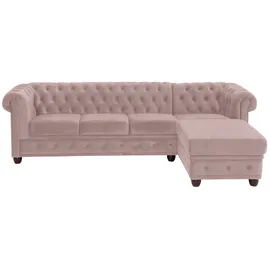 Home Affaire Chesterfield-Sofa HOME AFFAIRE "New Castle L-Form", rosa (flamingo), B:255cm H:72cm T:171cm, Sofas, hochwertige Knopfheftung in Chesterfield-Design, B/T/H: 255(171/72)