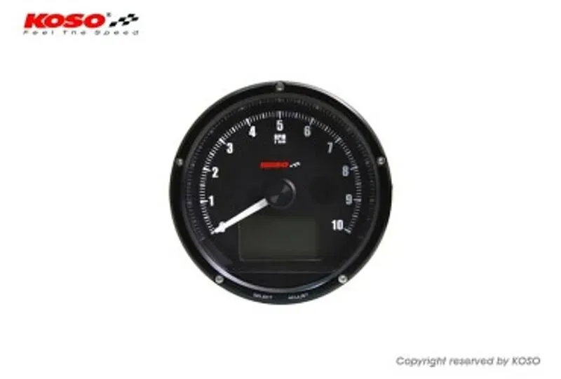 KOSO Toerenteller en snelheidsmeter Zwart gezicht max 10000 RPM // max 360km/h (met shiftlight)