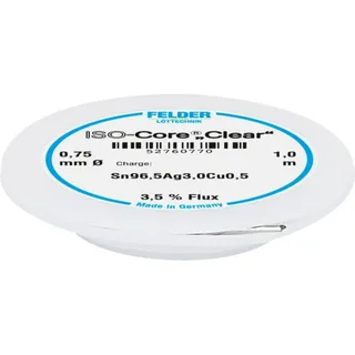 Felder Löttechnik ISO-Core Clear SAC305 Lötzinn Spule Sn96,5Ag3Cu0,5 0.75mm