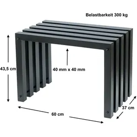 DanDiBo Ambiente Hocker Metall 60 x 43,5 x 37 cm Schwarz