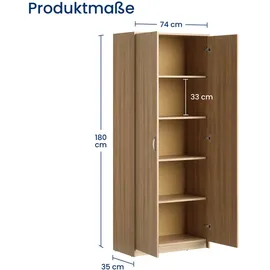 home collective Mehrzweckschrank 74 x 35 x 180 cm Beige