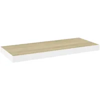 vidaXL Wandregal Schweberegal 60 x 23,5 x 3,8 cm Eichen-Optik und Weiß