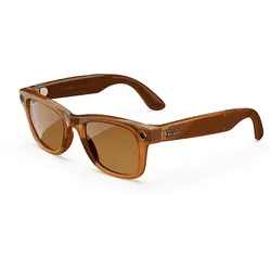 Ray-Ban Meta Wayfarer, glänzend Karamell, polarisiert Braun, AI Glasses